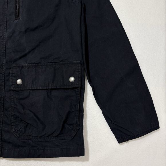 Old Navy Men’s Medium Black Canvas Jacket Snap Button Utility Military Coat - Picture 6 of 14